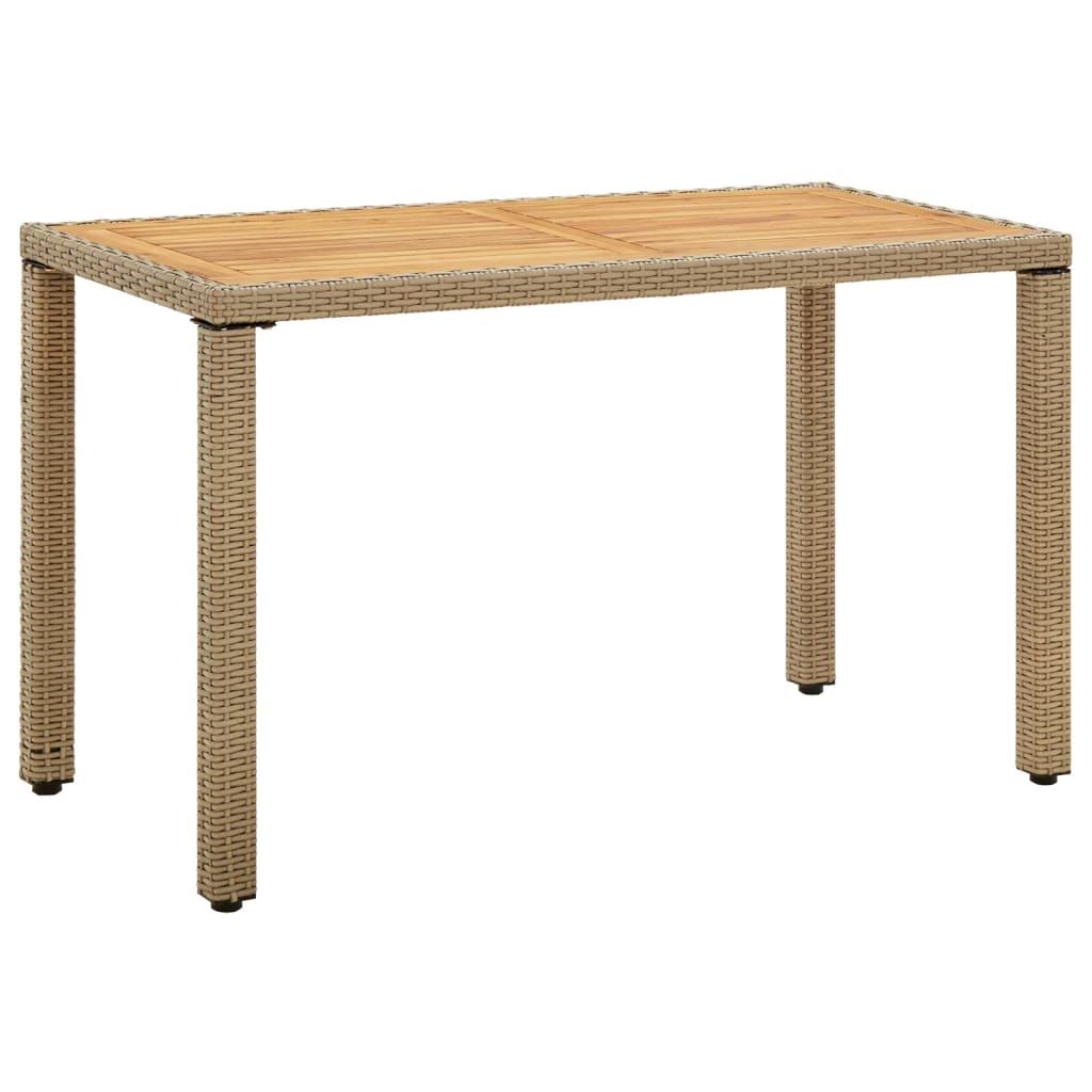 Trädgårdsbord Beige 123X60X74 Cm Konstrotting & Massivt Akacia