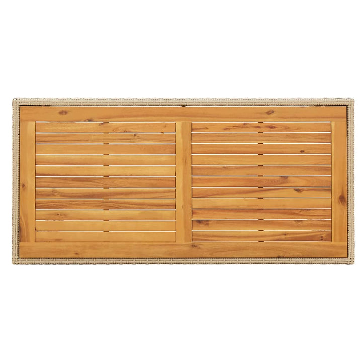 Trädgårdsbord Beige 123X60X74 Cm Konstrotting &amp; Massivt Akacia
