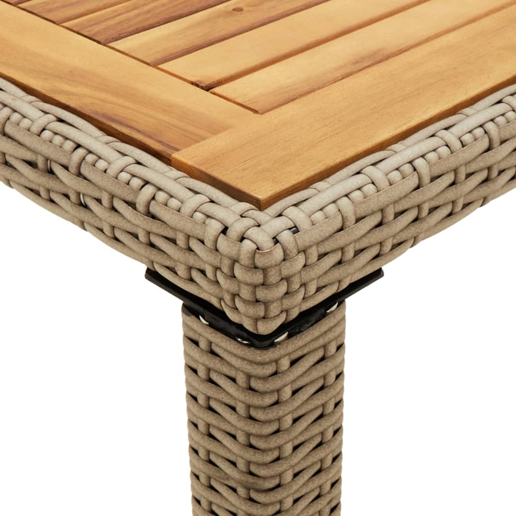 Trädgårdsbord Beige 123X60X74 Cm Konstrotting &amp; Massivt Akacia