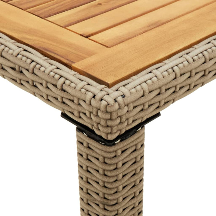 Trädgårdsbord Beige 123X60X74 Cm Konstrotting &amp; Massivt Akacia