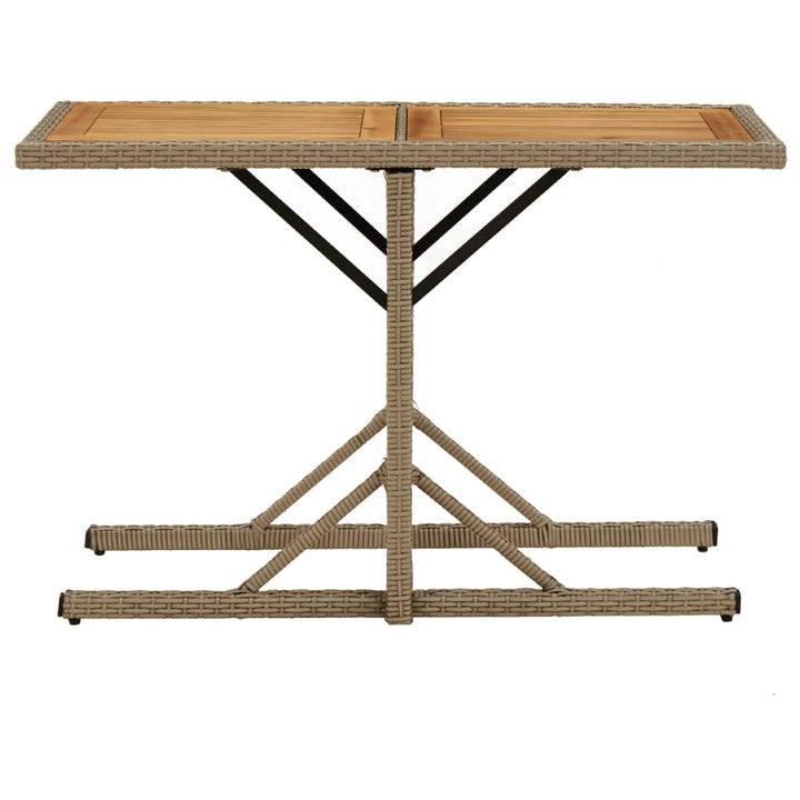Trädgårdsbord Beige Massivt Akaciaträ Och Konstrotting