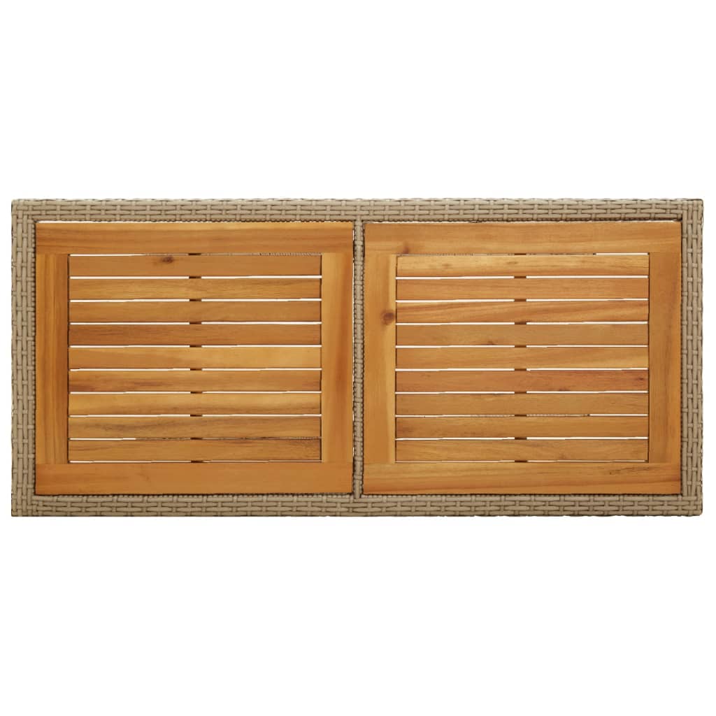 Trädgårdsbord Beige Massivt Akaciaträ Och Konstrotting