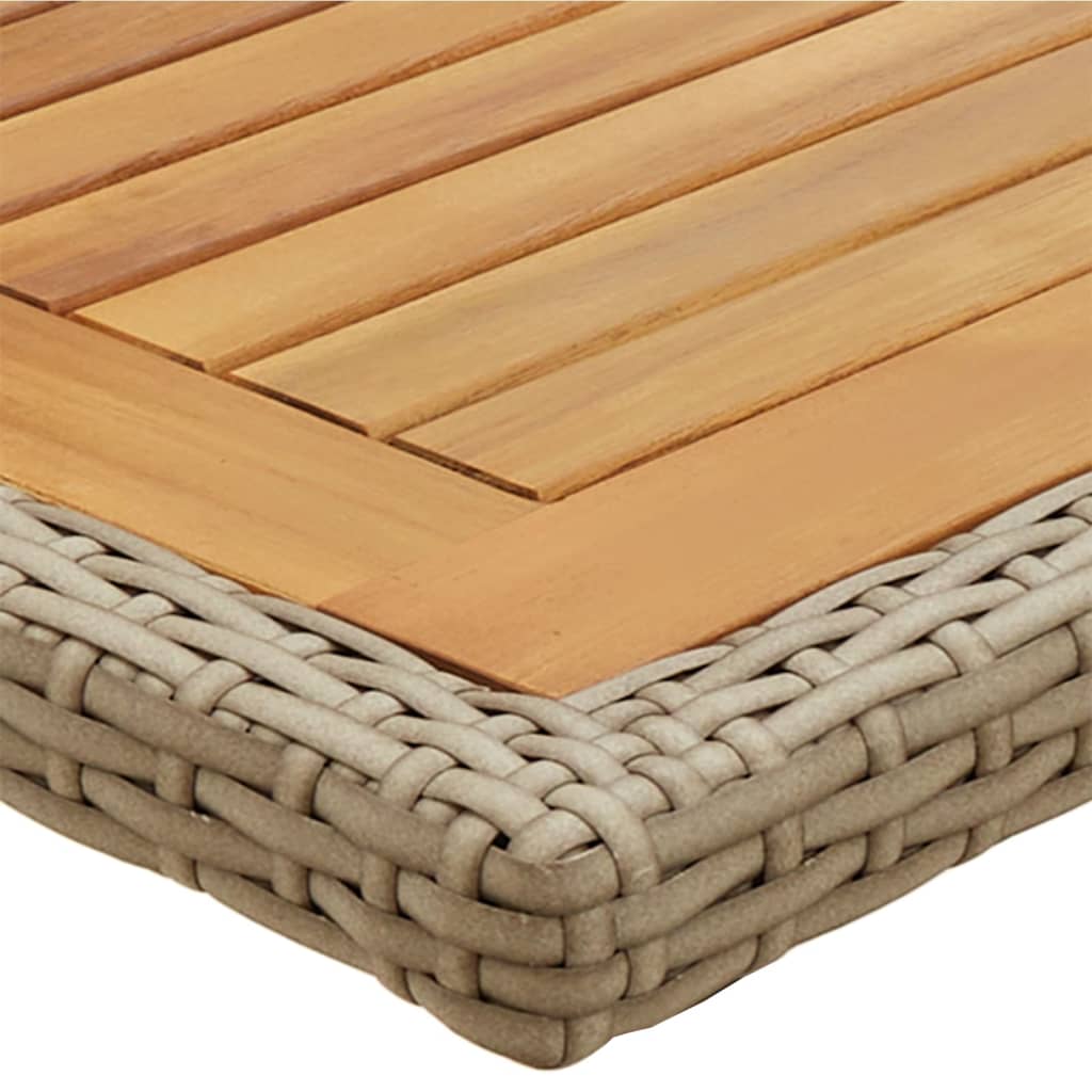 Trädgårdsbord Beige Massivt Akaciaträ Och Konstrotting