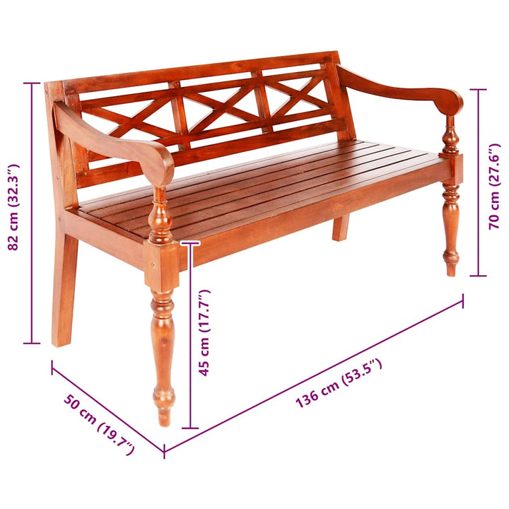 Bataviabänk Massiv Mahogny