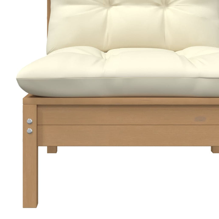 806637  Garden Middle Sofa Med Kuddar Honey Brown Solid Pinewood