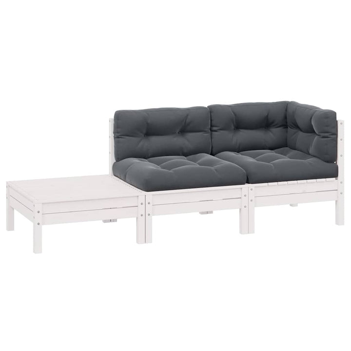 Loungegrupp Med Dynor 3 Delar Massiv Furu
