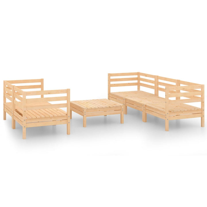 Loungegrupp För Trädgården 6 Delar Massiv Furu