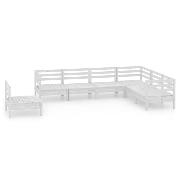 Loungegrupp För Trädgården 7 Delar Massiv Furu
