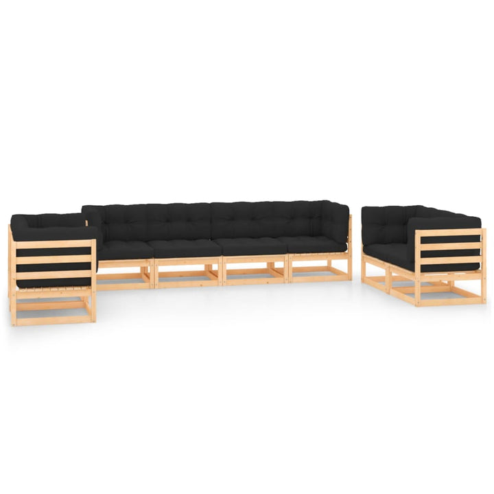 Loungegrupp Med Dynor 8 Delar Massiv Furu