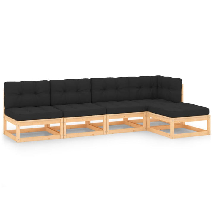 Loungegrupp Med Dynor 5 Delar Massiv Furu