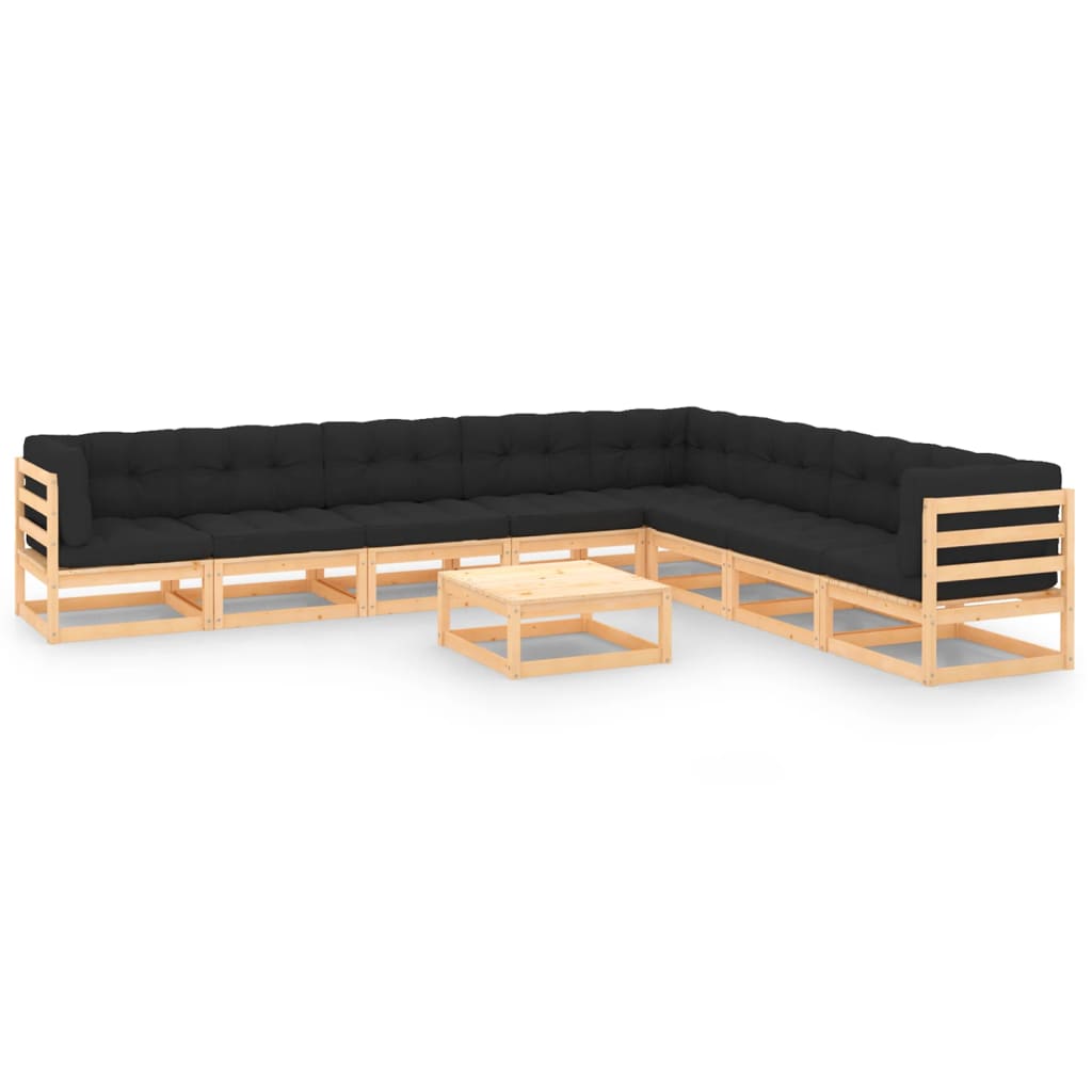 Loungegrupp Med Dynor 8 Delar Massiv Furu