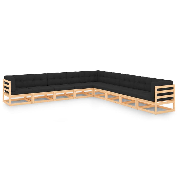 Loungegrupp 9 Delar Massiv Furu