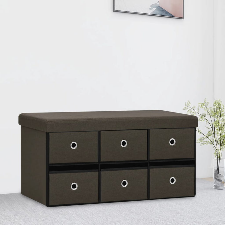 Hopfällbar Förvaringsbänk 76X38X38 Cm Konstlinne