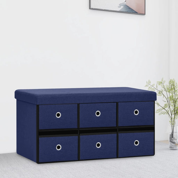 Hopfällbar Förvaringsbänk 76X38X38 Cm Konstlinne