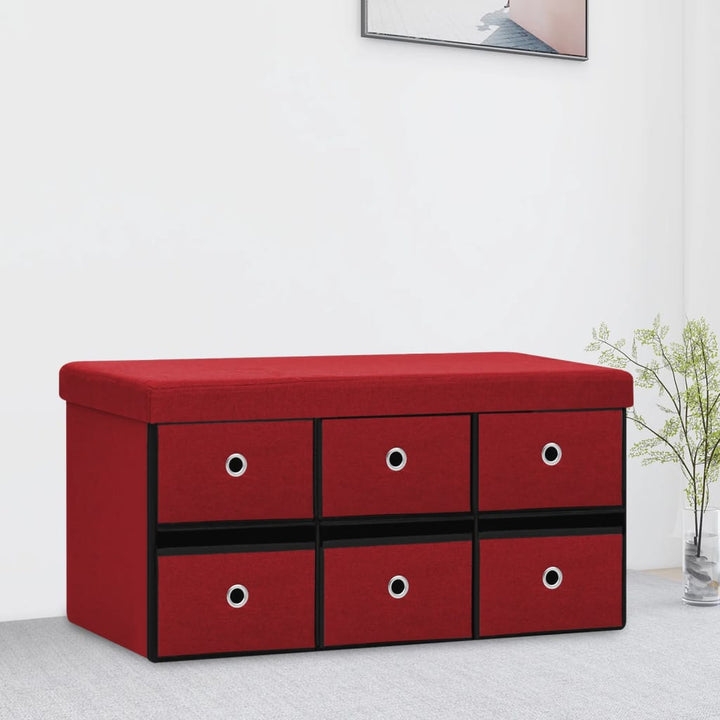 Hopfällbar Förvaringsbänk 76X38X38 Cm Konstlinne