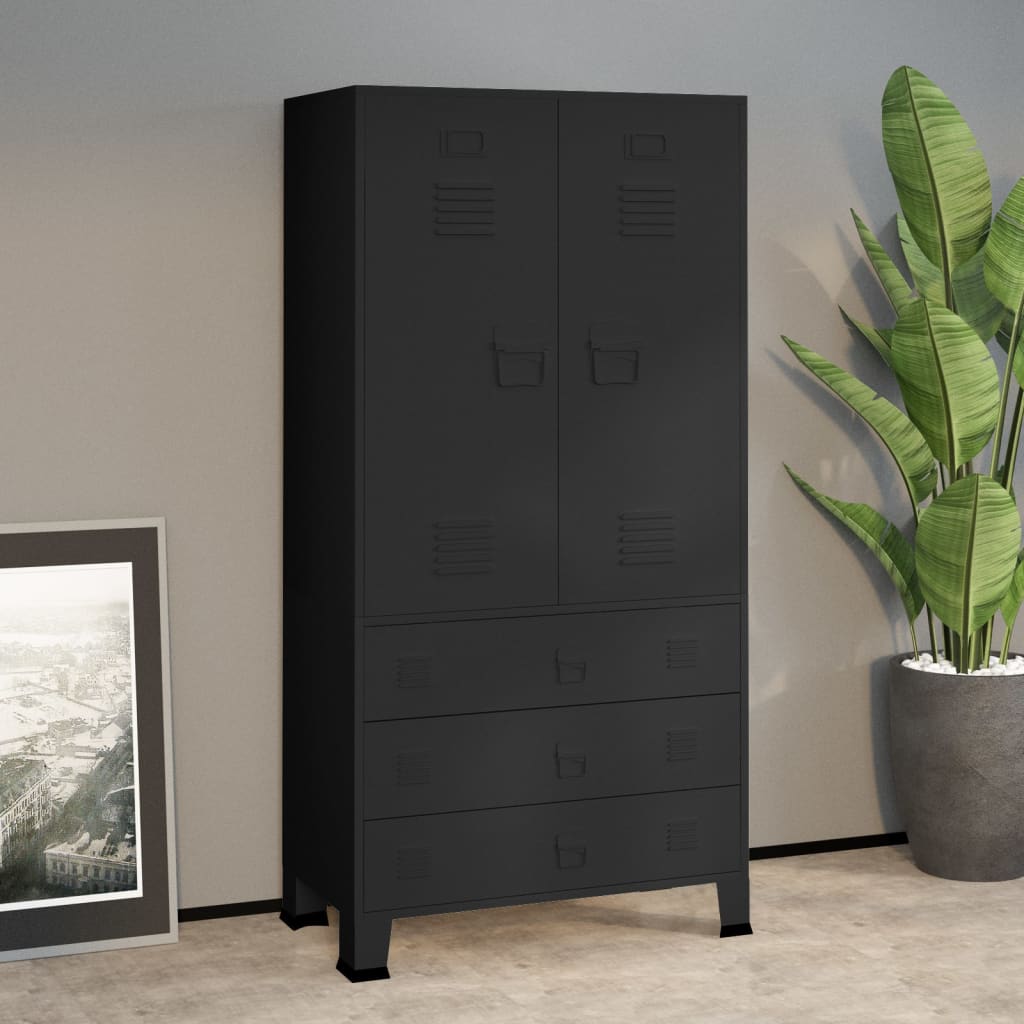 Garderob Industriell 90X50X180 Cm Metall