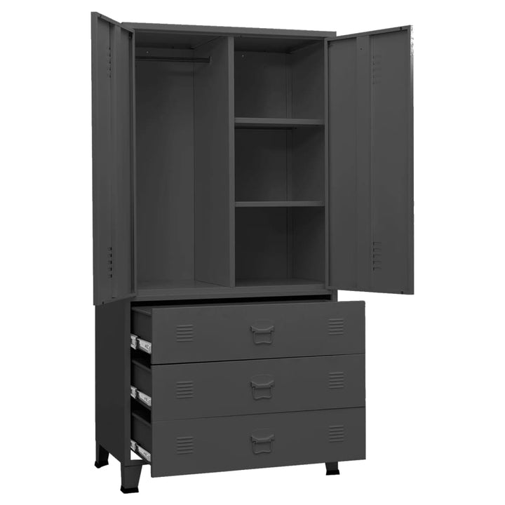 Garderob Industriell 90X50X180 Cm Metall