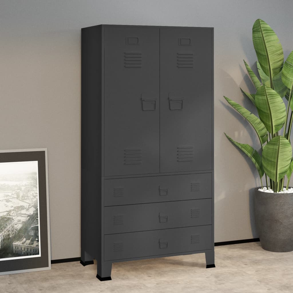 Garderob Industriell 90X50X180 Cm Metall