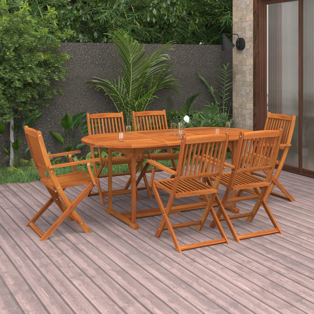 Matgrupp För Trädgården 9 Delar 180X90X75 Cm Massivt Akaciaträ
