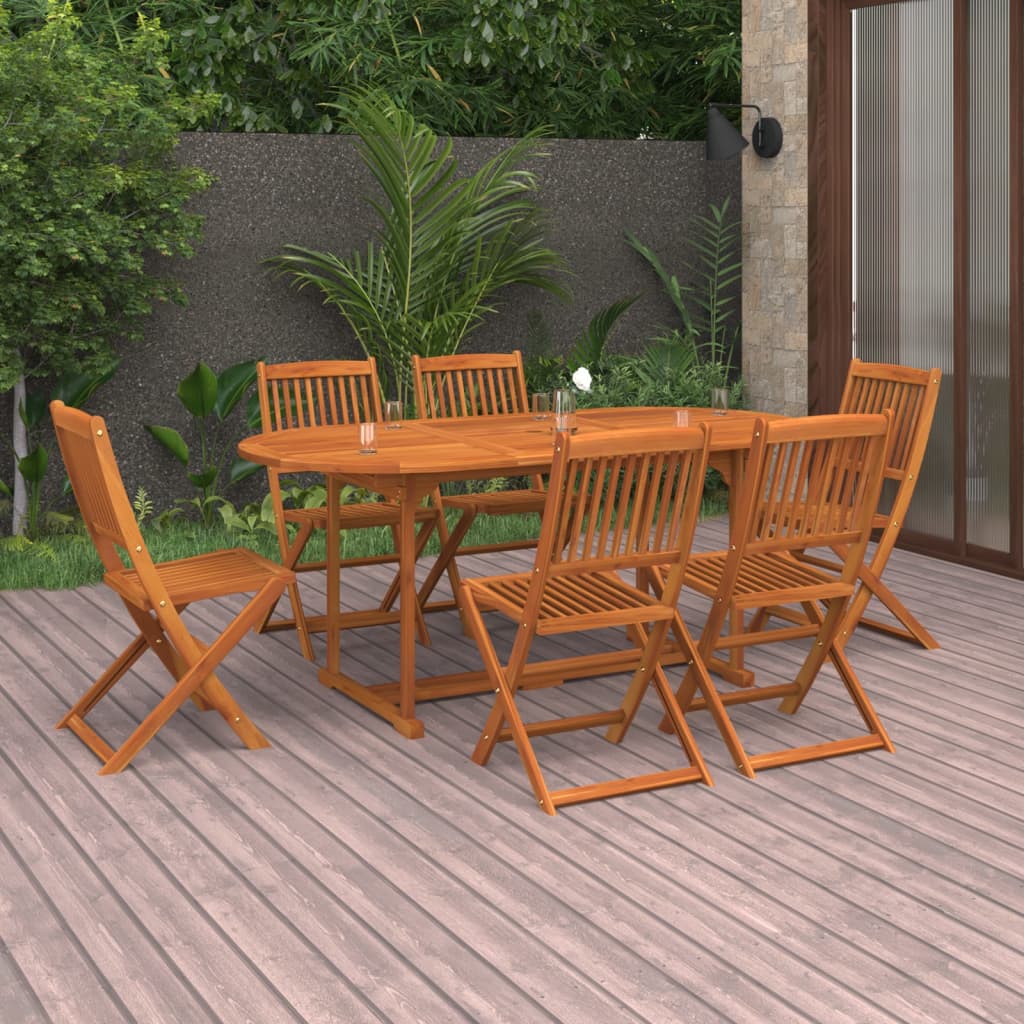 Matgrupp För Trädgården 9 Delar 180X90X75 Cm Massivt Akaciaträ