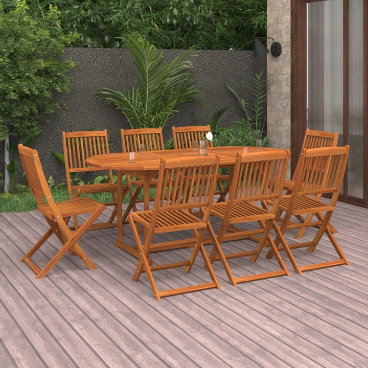 Matgrupp För Trädgården 9 Delar 180X90X75 Cm Massivt Akaciaträ