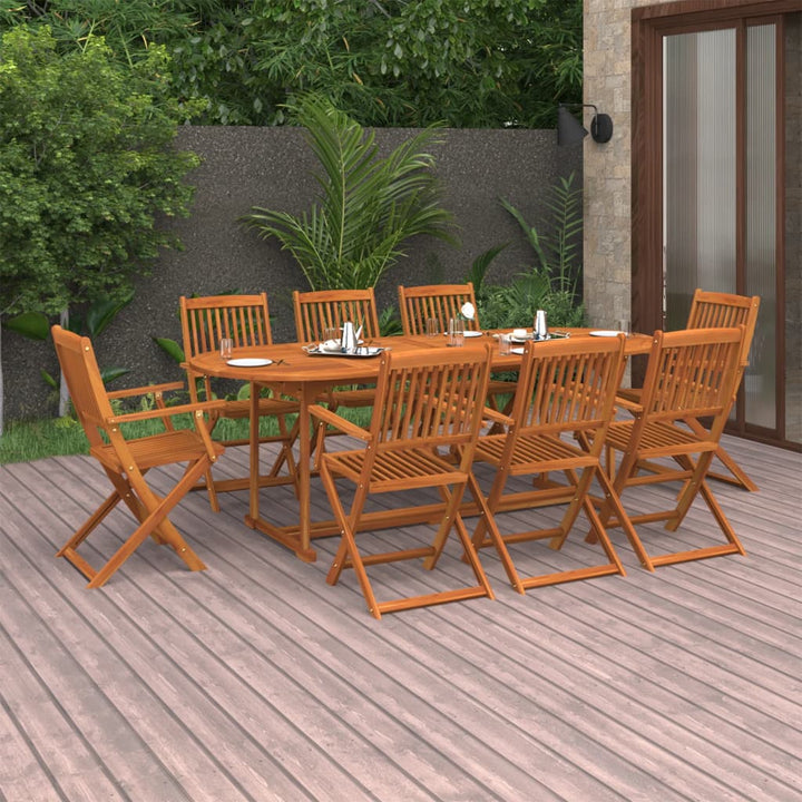 Matgrupp För Trädgården 11 Delar 220X90X75 Cm Massivt Akaciaträ