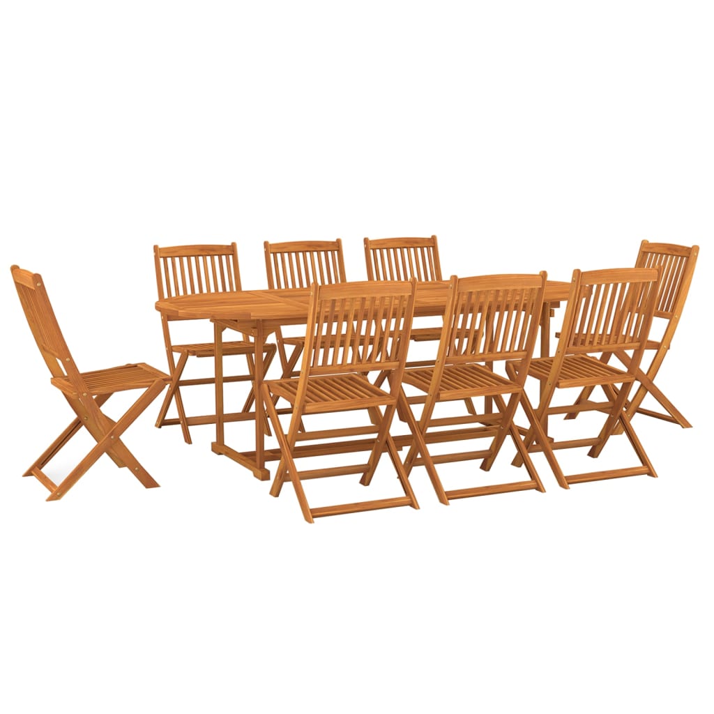 Matgrupp För Trädgården 9 Delar 220X90X75 Cm Massivt Akaciaträ