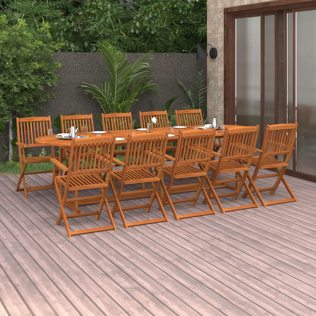 Matgrupp För Trädgården 13 Delar 280X90X75 Cm Massivt Akaciaträ
