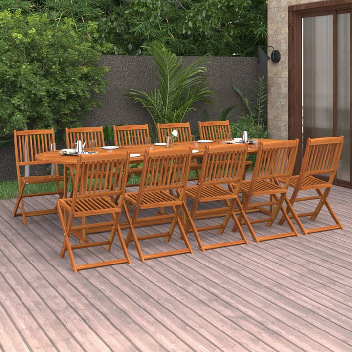 Matgrupp För Trädgården 13 Delar 280X90X75 Cm Massivt Akaciaträ