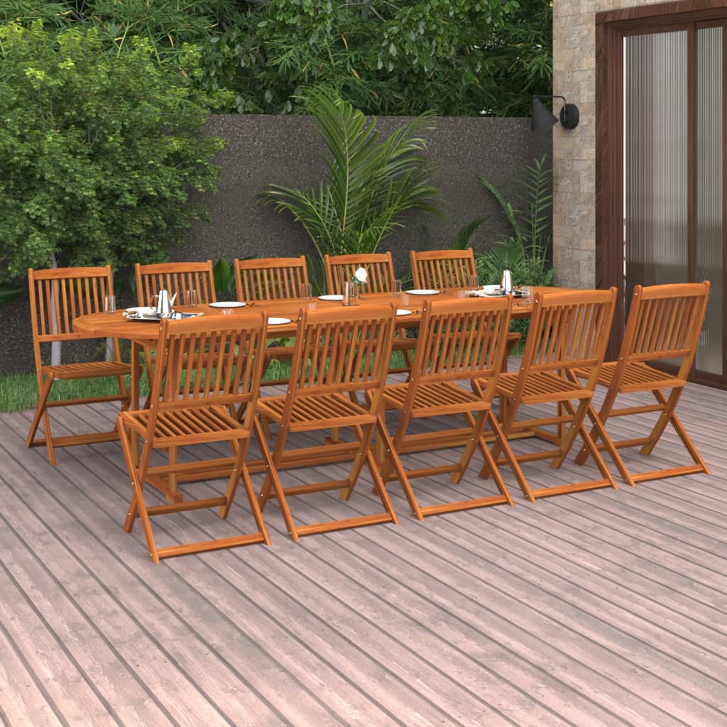 Matgrupp För Trädgården 13 Delar 280X90X75 Cm Massivt Akaciaträ