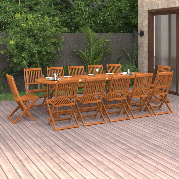 Matgrupp För Trädgården 13 Delar 280X90X75 Cm Massivt Akaciaträ