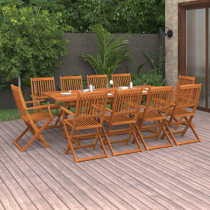 Matgrupp För Trädgården 11 Delar 220X90X75 Cm Massivt Akaciaträ
