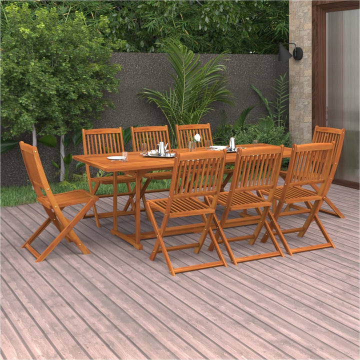 Matgrupp För Trädgården 11 Delar 220X90X75 Cm Massivt Akaciaträ