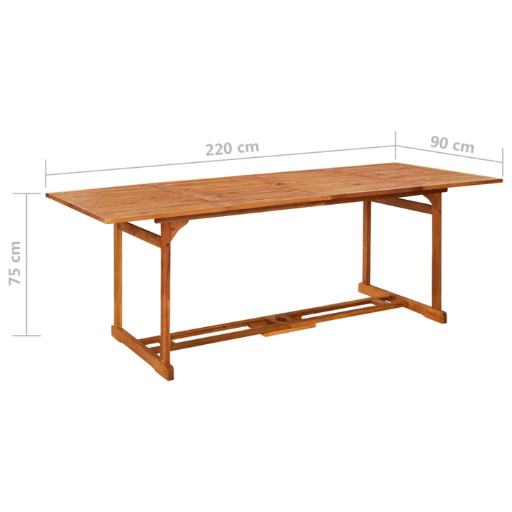 Matgrupp För Trädgården 11 Delar 220X90X75 Cm Massivt Akaciaträ
