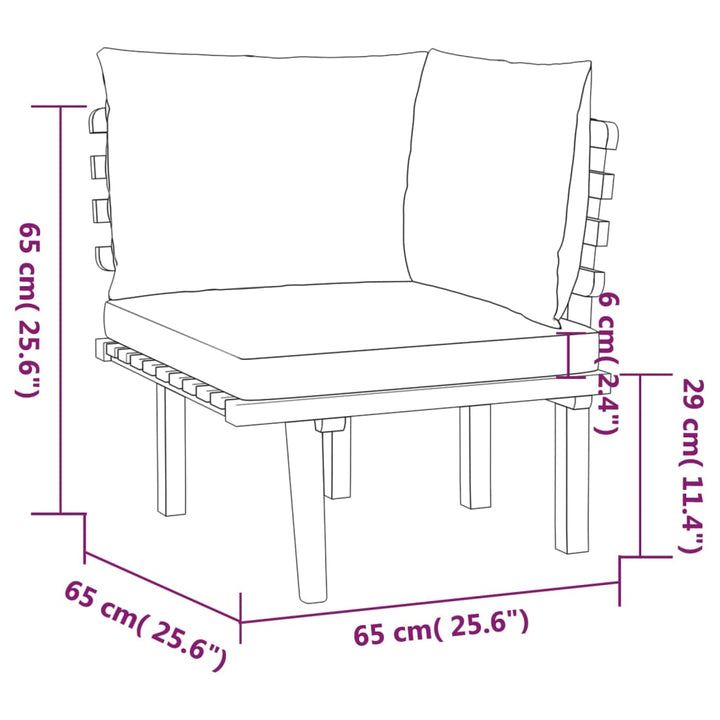 Loungegrupp För Trädgården Med Dynor 4 Delar Massivt Akaciaträ