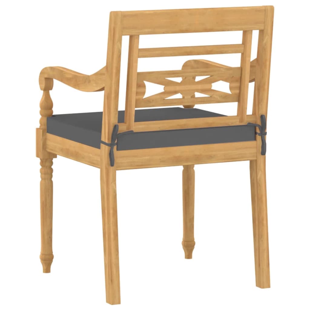 Bataviastolar Med Dynor 4 St Massiv Teak