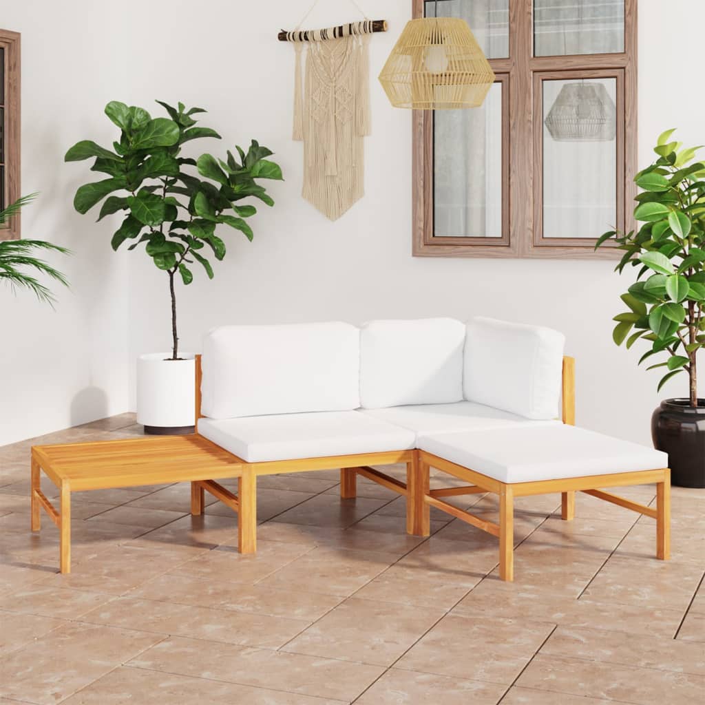 Soffa För Trädgården Med Dynor Massiv Teak
