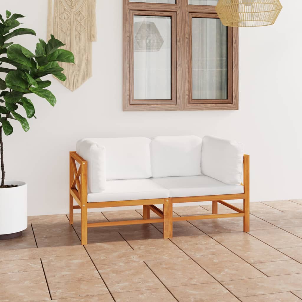 Soffa För Trädgården Med Dynor Massiv Teak
