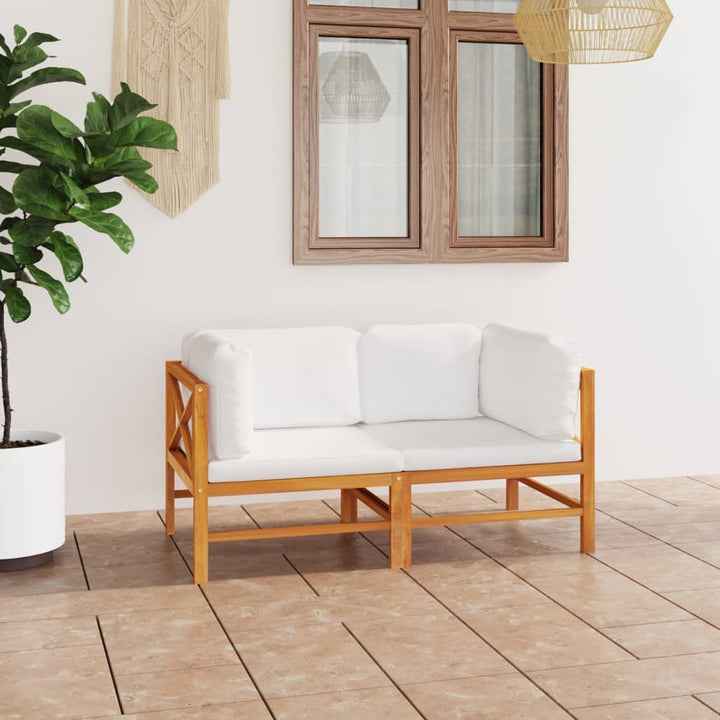 Soffa För Trädgården Med Dynor Massiv Teak