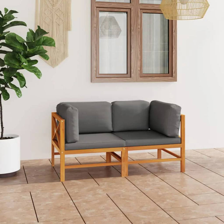 Soffa För Trädgården Med Dynor Massiv Teak