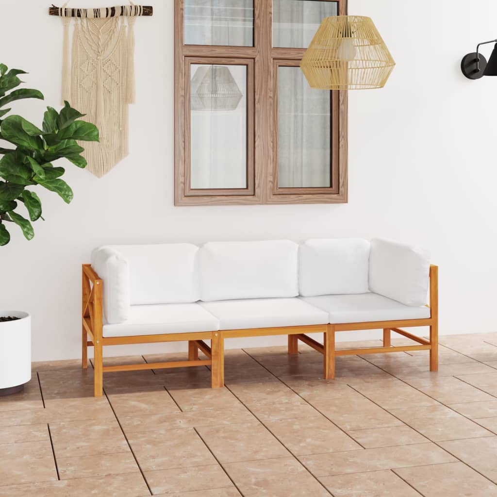 Soffa För Trädgården Med Dynor Massiv Teak