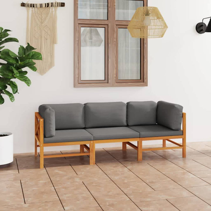 Soffa För Trädgården Med Dynor Massiv Teak