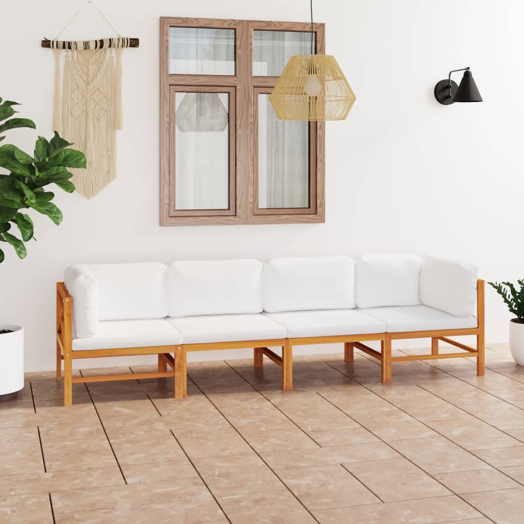 Soffa För Trädgården Med Dynor Massiv Teak