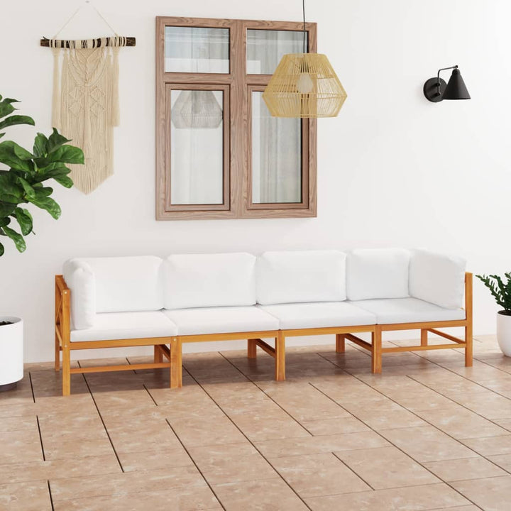 Soffa För Trädgården Med Dynor Massiv Teak