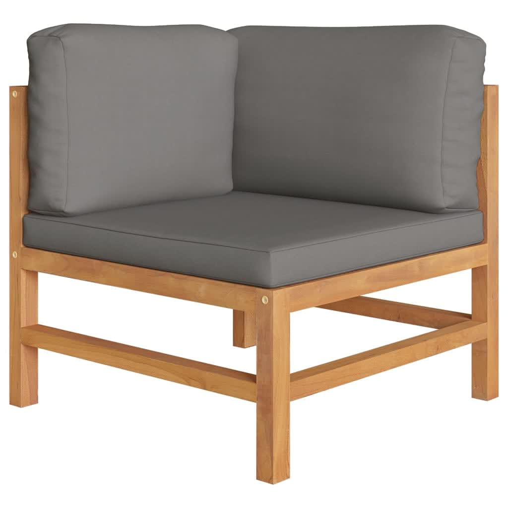Soffa För Trädgården Med Dynor Massiv Teak