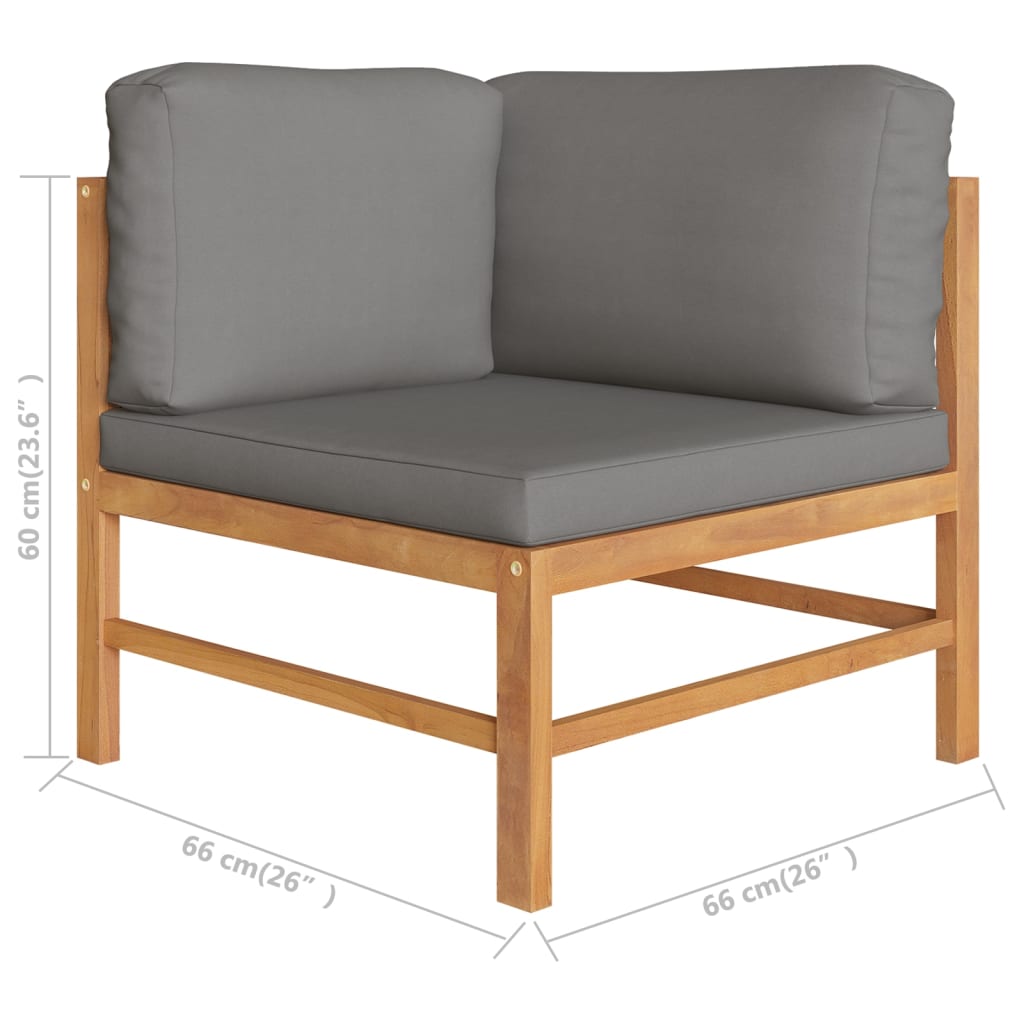 Soffa För Trädgården Med Dynor Massiv Teak