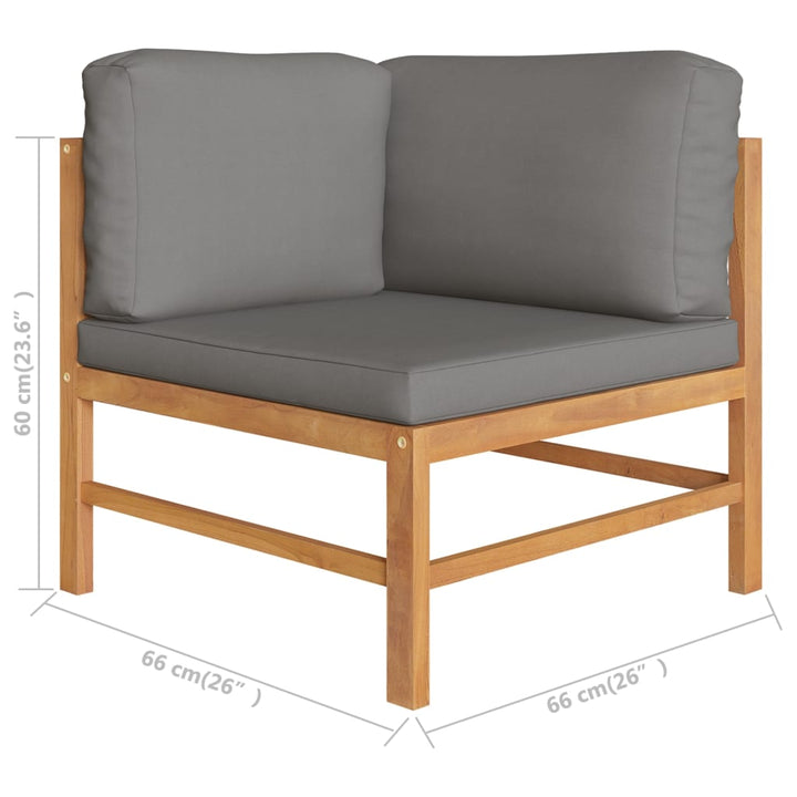 Soffa För Trädgården Med Dynor Massiv Teak