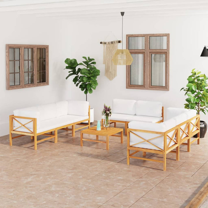 Soffa För Trädgården Med Dynor Massiv Teak