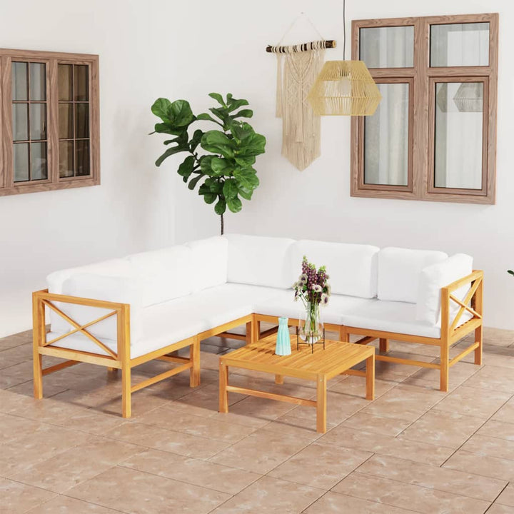 Soffa För Trädgården Med Dynor Massiv Teak
