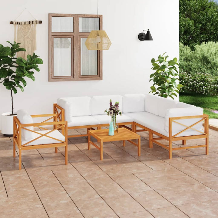Soffa För Trädgården Med Dynor Massiv Teak